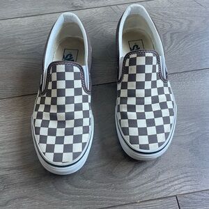 Vans Checkered Slip-On Sneakers - Brown and White